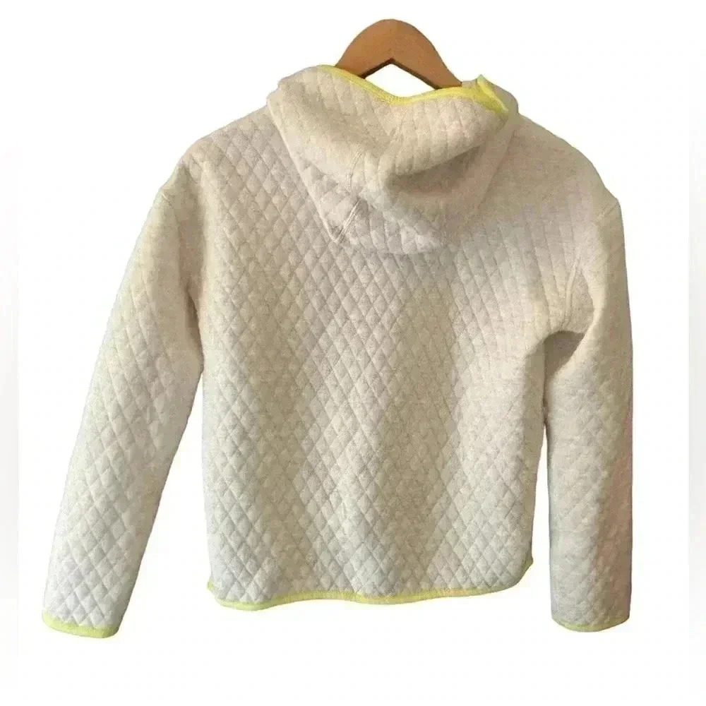 Marine Layer Reversible Lady Corbet Cream Neon Yellow Size XS Snap Neck - Picture 3 of 11